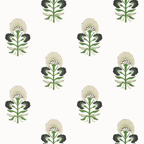 Tybee Bud | Damask Motif Wallpaper