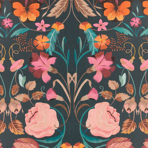 Bonita Matte | Embroidered Floral Look Wallpaper