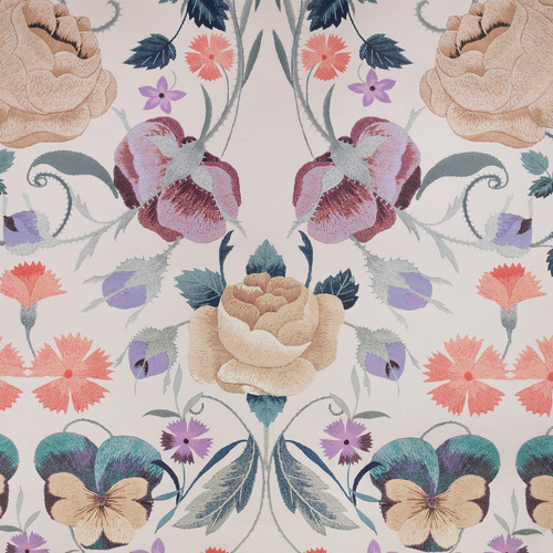 Bonita Shimmer | Embroidered Floral Look Wallpaper
