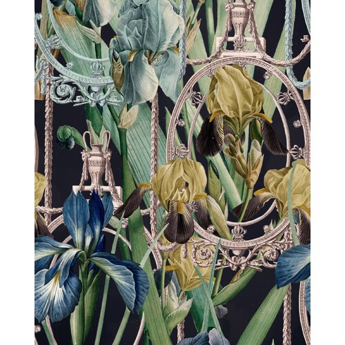 Fleurs D'Iris | Floral Frame Wallpaper