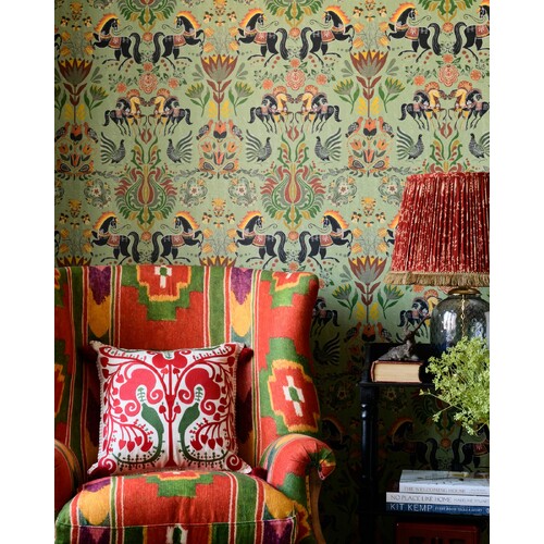 Folk Parade | Heritage Damask Wallpaper