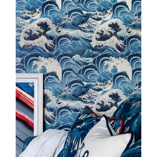 Sea Waves | Japanese-style Wave Print Wallpaper