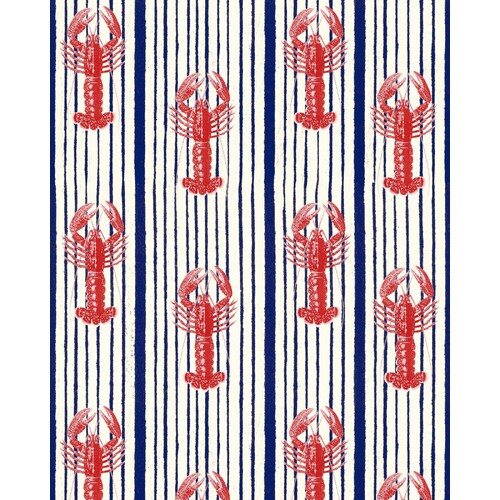 Mediterranean Lobsters | Crustacean Stripe Wallpaper
