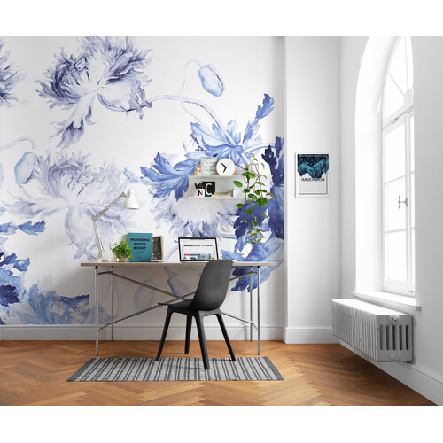 Blue Silhouettes | Floral Motif Mural
