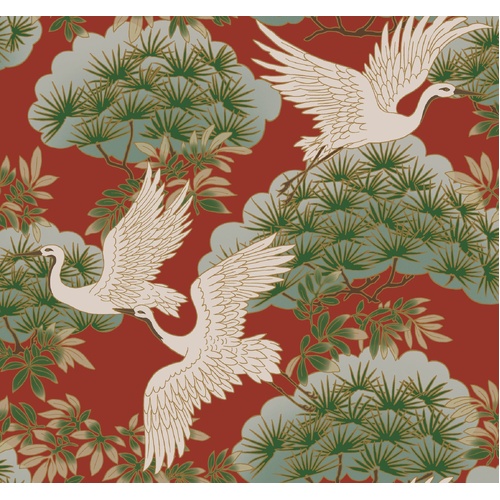 Sprig & Heron | Crane Garden Wallpaper