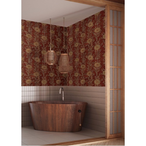 French Marigold | Floral Damask Wallpaper
